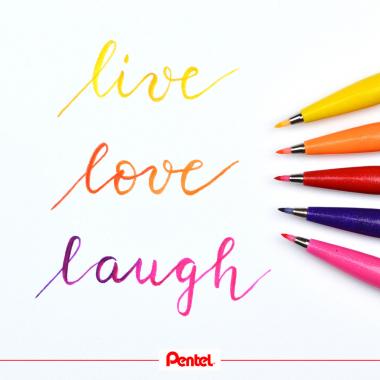 Pentel ecsettoll kalligrafikus hajlékony hegyű Brush Sign Pen - citromsárga